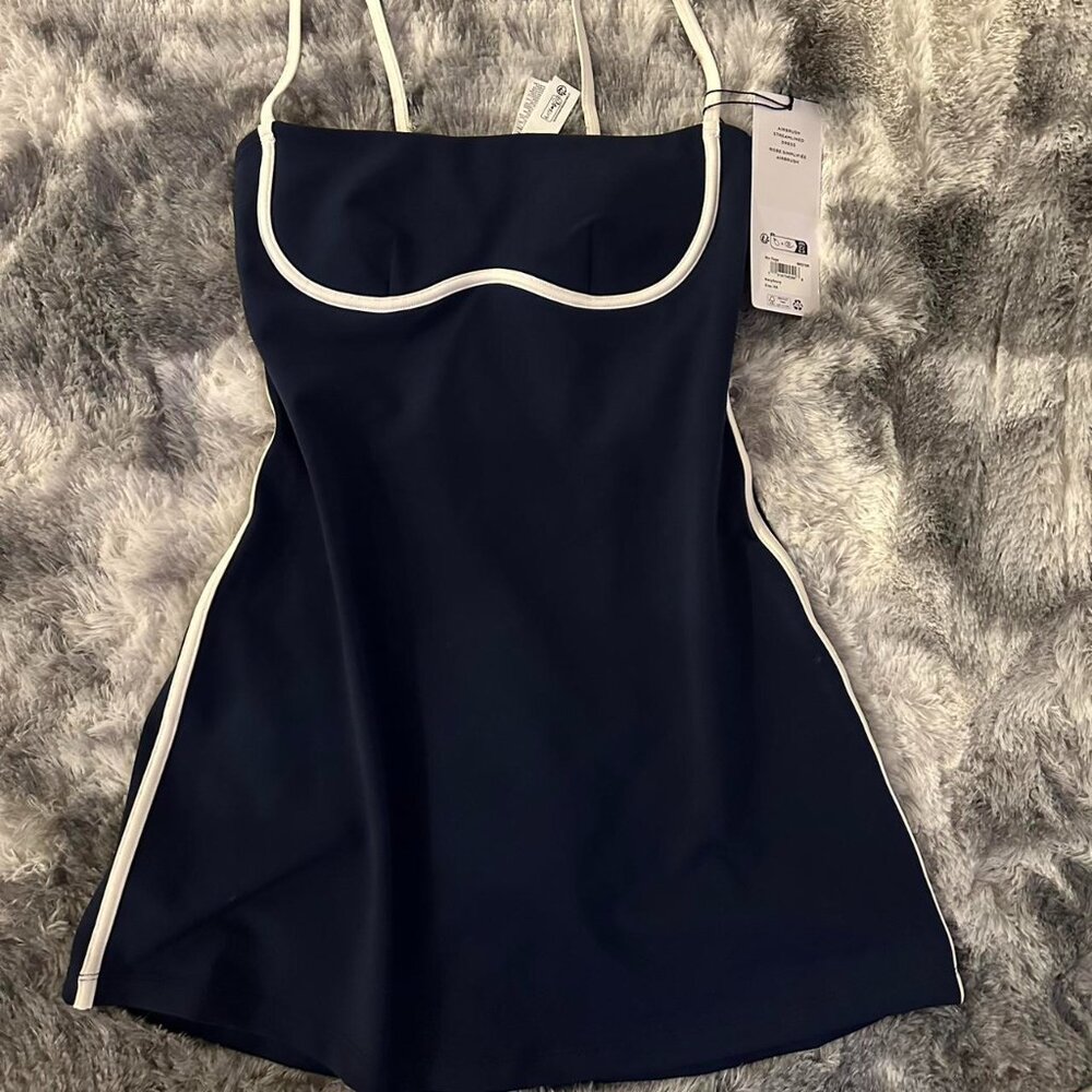 ALO Yoga Navy and White Mini Dress